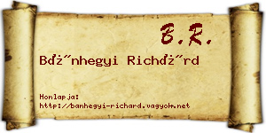 Bánhegyi Richárd névjegykártya