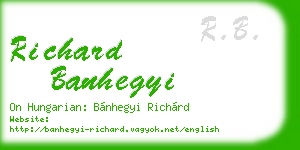 richard banhegyi business card