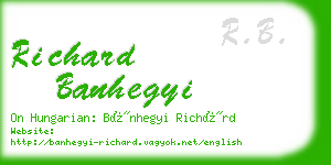 richard banhegyi business card